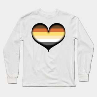 Large Vector Heart in Gay Bear Pride Flag Long Sleeve T-Shirt